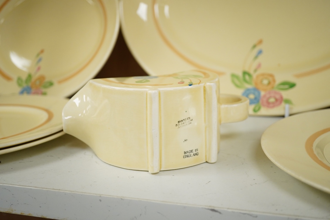 A Clarice Cliff style Newport pottery Biarritz shape part dinner service
